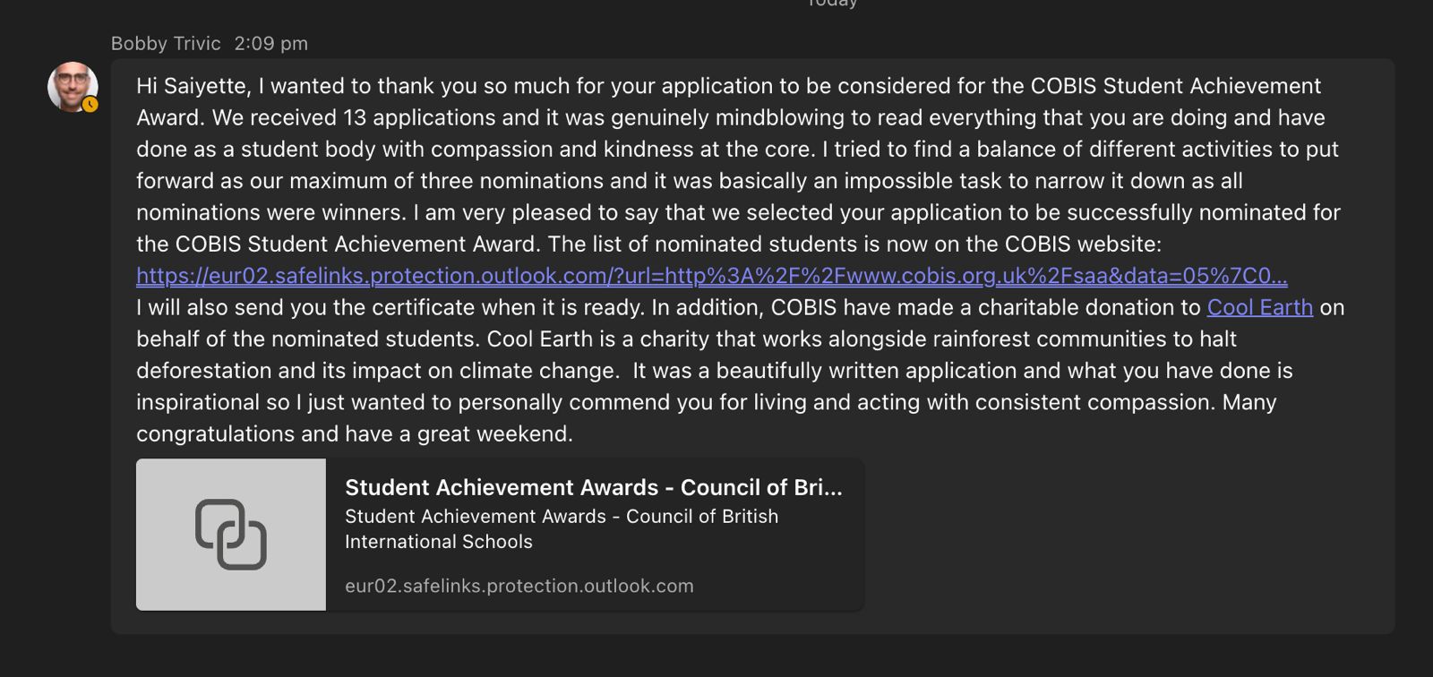 COBIS Certificate